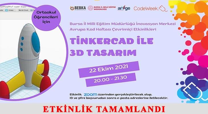 ORTAOKUL ÖĞRENCİLERİ İÇİN TINKERCAD İLE 3D TASARIM