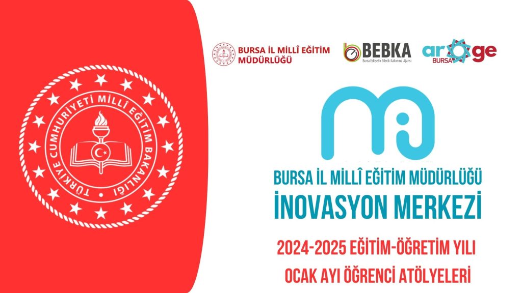 BURSA İL MİLLİ EĞİTİM MÜDÜRLÜĞÜ İNOVASYON MERKEZİ OCAK AYI ATÖLYELERİ
